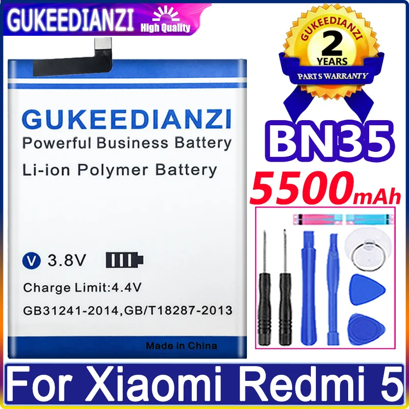 5500mAh BN35 BN 35 Battery for Xiaomi Redmi 5 5.7" Large Capacity Replacement Battery High Quality Batterie Li-polym Bateria
5500mAh BN35 BN 35 Battery for Xiaomi Redmi 5 5.7" Large Capacity Replacement Battery High Quality Batterie Li-polym Bateria