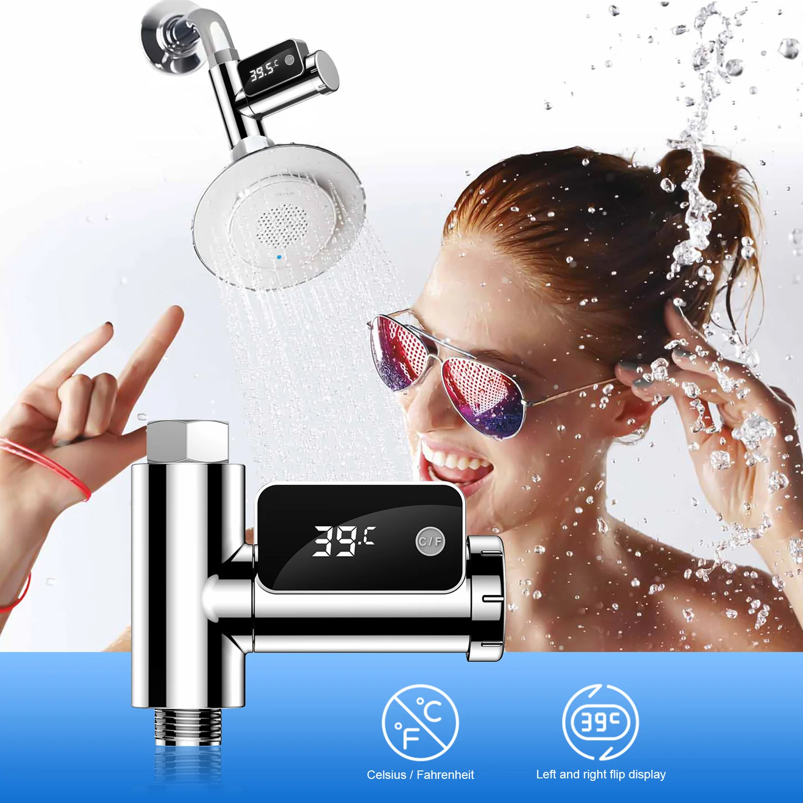 LED Digital Shower Water Thermometer Faucet Water Flow Power Temperature Meter Waterproof Screen Bath Water Temperature Monitor
LED Digital Shower Water Thermometer Faucet Water Flow Power Temperature Meter Waterproof Screen Bath Water Temperature Monitor