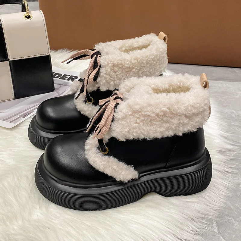 Plush Ankle Boots for Women Keep Warm In Autumn and Winter 2023 New Platform Short Boots Black Snow Cotton Shoes Botas Femininas
Plush Ankle Boots for Women Keep Warm In Autumn and Winter 2023 New Platform Short Boots Black Snow Cotton Shoes Botas Femininas