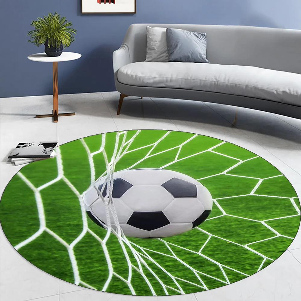 

Круглый нескользящий коврик для футбола, мягкий фланелевый 3D коврик для детской комнаты, игровой коврик для компьютерного стула, домашний декор