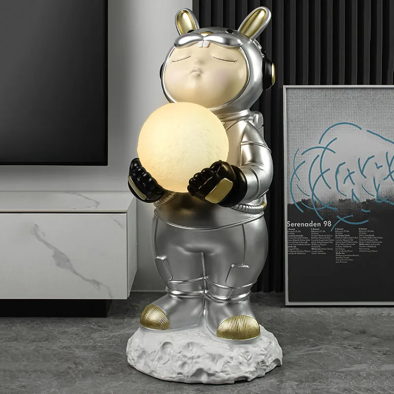 Home Decor Large Floor Decoration in Rabbit Astronaut Living Room Figurines for Interior Resin Cartoon LED Lamp Floor Ornament
Home Decor Large Floor Decoration in Rabbit Astronaut Living Room Figurines for Interior Resin Cartoon LED Lamp Floor Ornament