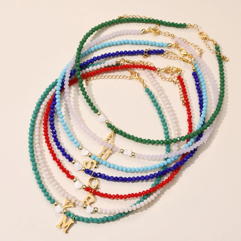 Colorful Crystal Initial Choker for Women Stainless Steel Letter Pendant Necklace Fashion Shell Heart Jewelry Boho Accessories
Colorful Crystal Initial Choker for Women Stainless Steel Letter Pendant Necklace Fashion Shell Heart Jewelry Boho Accessories