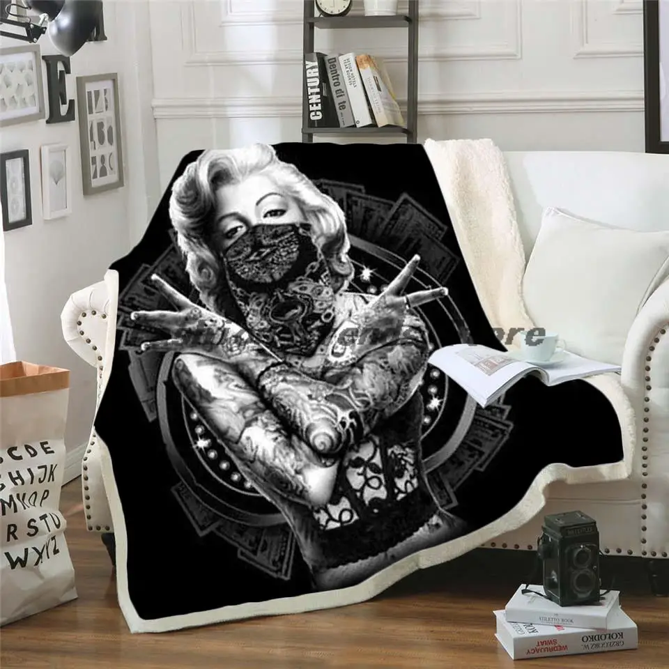 MarilynMonroe 3d printed fleece blanket for Beds Hiking Picnic Thick Quilt Fashionable Bedspread Sherpa Throw Blanket style-4
MarilynMonroe 3d printed fleece blanket for Beds Hiking Picnic Thick Quilt Fashionable Bedspread Sherpa Throw Blanket style-4