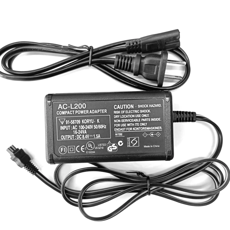 

100V-240V AC Power Adapter 8.4V 1.5-1.7A Camera Charger Fit for AC-L200 L20 L25B