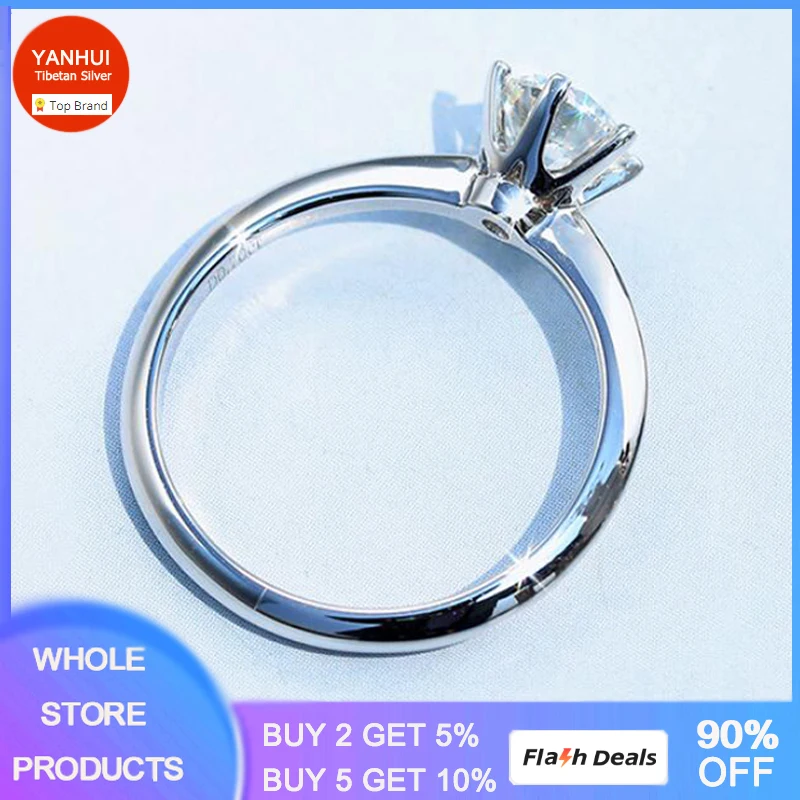 YANHUI Solitaire 1 Ct White Gold Color Ring Anniversary Gift Tibetan Silver Jewelry Bride Wedding For Women
YANHUI Solitaire 1 Ct White Gold Color Ring Anniversary Gift Tibetan Silver Jewelry Bride Wedding For Women