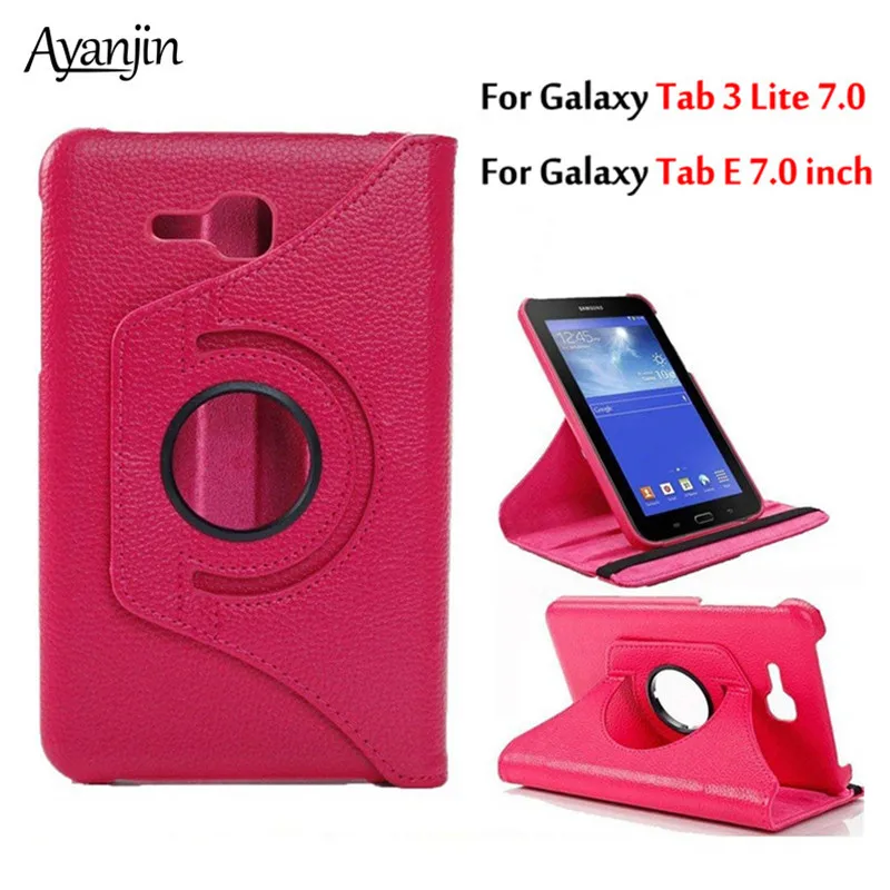 

For Samsung Galaxy Tab 3 Lite 7"SM-T110 T111 Tab E 7.0 "SM-T113 T116 Tablet Case 360 Rotating Flip Leather Cover Funda Capa+Pen