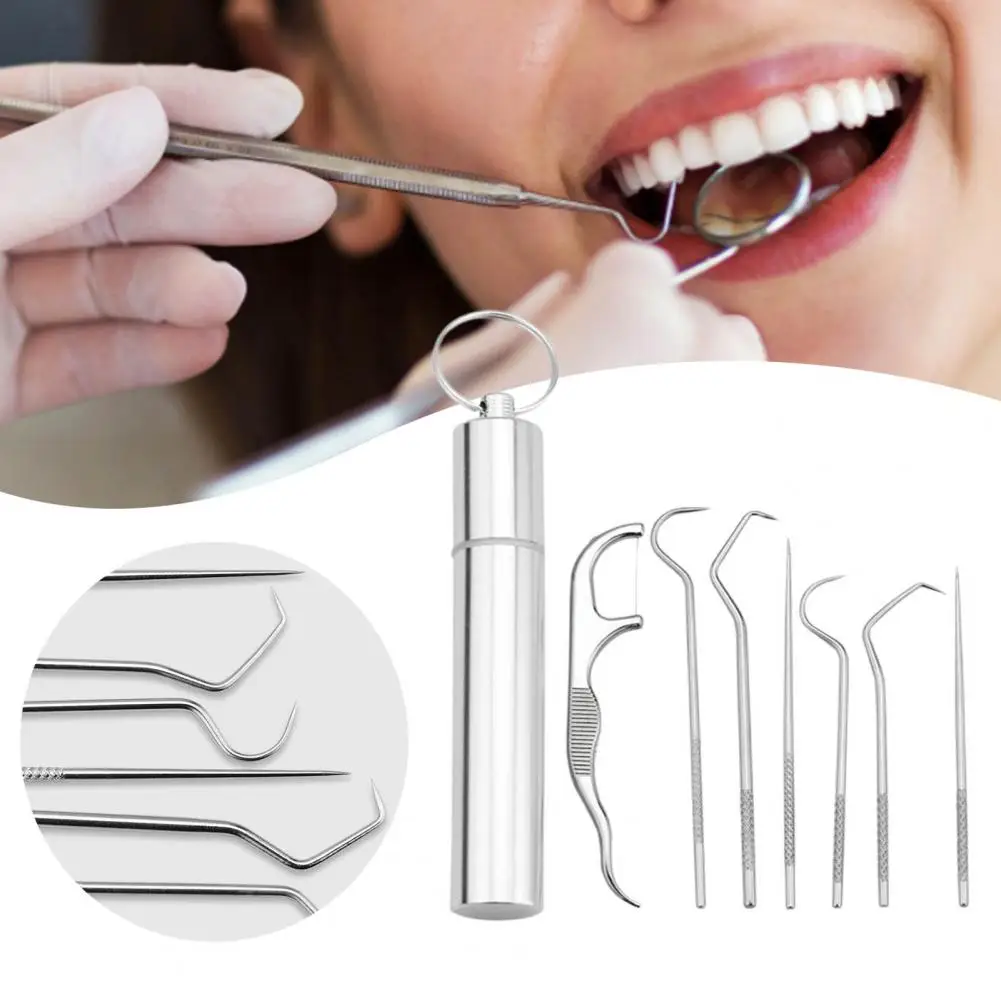 Toothpick 1 Set Portable High Durability Flosser for Home Metal Rust-proof Stainless Steel Metal with Storage Case Set for Home
Toothpick 1 Set Portable High Durability Flosser for Home Metal Rust-proof Stainless Steel Metal with Storage Case Set for Home