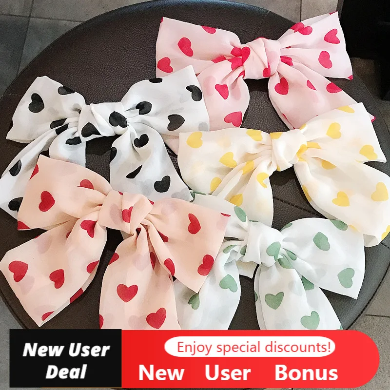 Korean Fashion Fresh Big Bow Print Hairpin Chiffon Heart-shaped Summer Ponytail Women's Headwear Trend Hair Accessories
Korean Fashion Fresh Big Bow Print Hairpin Chiffon Heart-shaped Summer Ponytail Women's Headwear Trend Hair Accessories