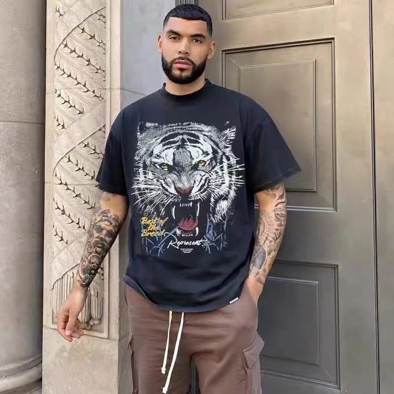 Men's T Shirt Cotton Tiger Printed Oversized Short Sleeve High Quality Shirt Casual Printing Men Women Hip Hop Vintage T Shirt
Men's T Shirt Cotton Tiger Printed Oversized Short Sleeve High Quality Shirt Casual Printing Men Women Hip Hop Vintage T Shirt