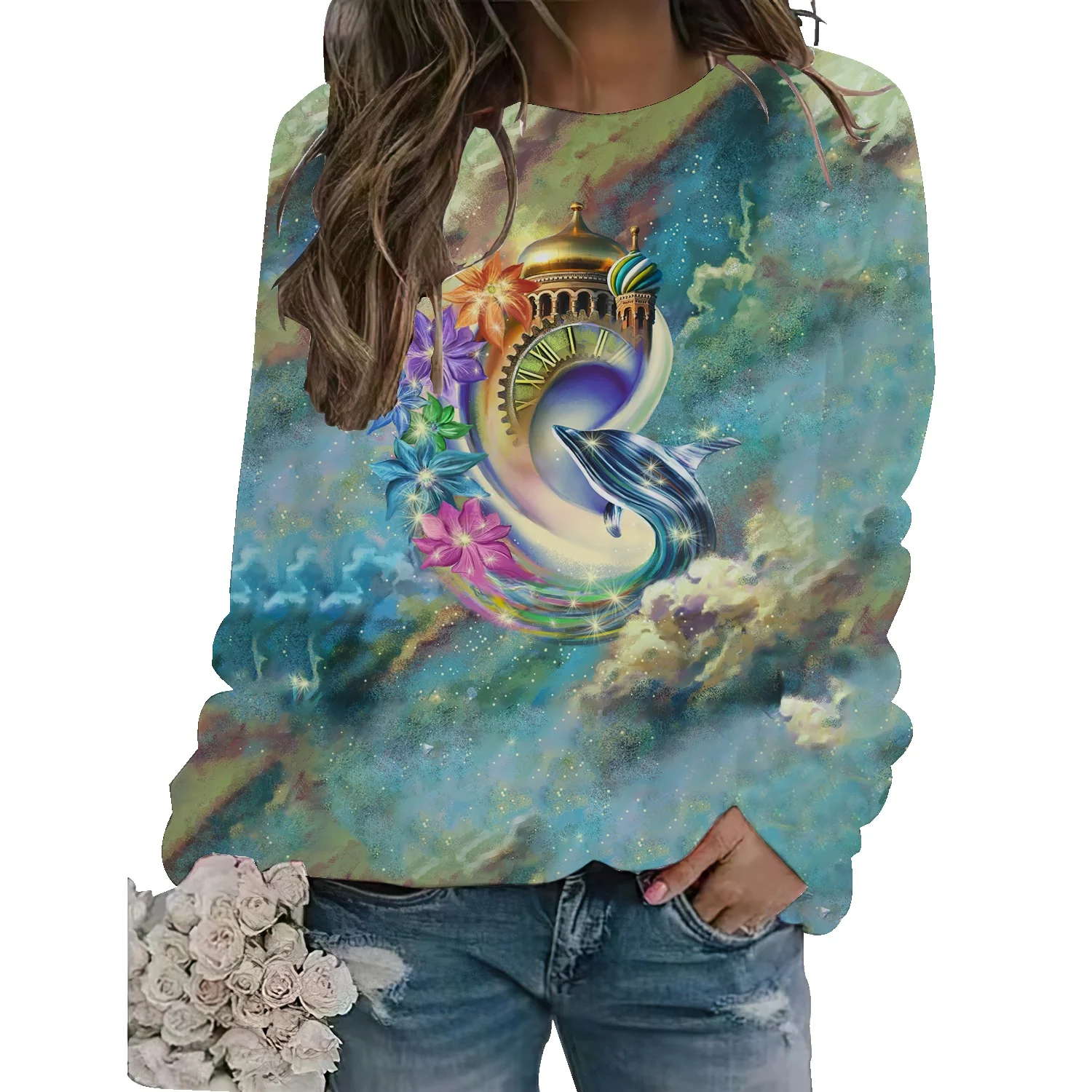 Contrast color landscape architecture round neck oversize sweater women's 2022 spring and autumn new chic American small top
Contrast color landscape architecture round neck oversize sweater women's 2022 spring and autumn new chic American small top