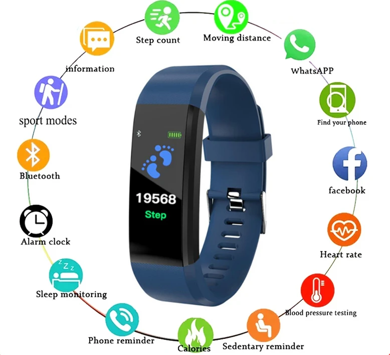 For Apple Huawei Xiaomi 115Plus Fitness Pedometer Waterproof Smart Bracelet Smart Watch Bluetooth Compatible Exercise Heart Rate
For Apple Huawei Xiaomi 115Plus Fitness Pedometer Waterproof Smart Bracelet Smart Watch Bluetooth Compatible Exercise Heart Rate