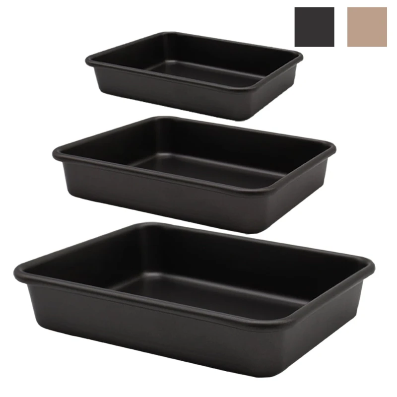 3-Pack Nonstick Bakeware Set, Baking Cookie Sheets, Heavy Duty Rectangular Deep-Dish Cake Pan for Oven (Black)
3-Pack Nonstick Bakeware Set, Baking Cookie Sheets, Heavy Duty Rectangular Deep-Dish Cake Pan for Oven (Black)