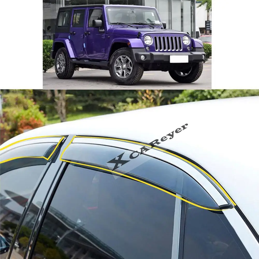 For Jeep Wrangler 2010 2011 2012 2013 2014 2015 2016 2017 Car Sticker Plastic Window Glass Wind Visor Rain/Sun Guard Vent
For Jeep Wrangler 2010 2011 2012 2013 2014 2015 2016 2017 Car Sticker Plastic Window Glass Wind Visor Rain/Sun Guard Vent