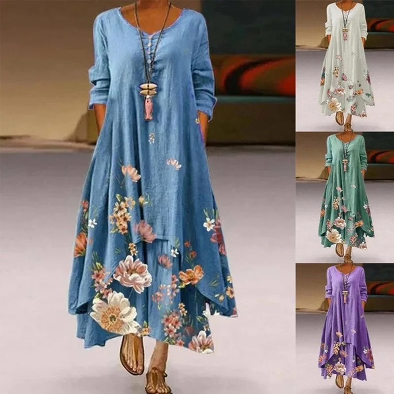 Elegant Women Maxi Dress 2022 Spring Summer Floral Print Long Dresses Casual Long Sleeve Large Size Vestidos de mujer Robe Femme
Elegant Women Maxi Dress 2022 Spring Summer Floral Print Long Dresses Casual Long Sleeve Large Size Vestidos de mujer Robe Femme