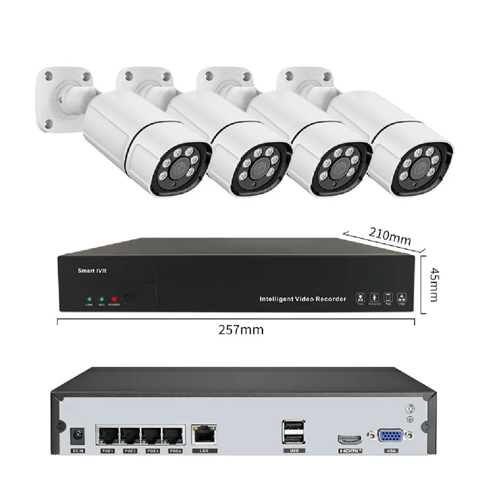 JXJ 5MP Poe Nvr Set 4CH Security System Ai Home Audio Video Surveillance Full Colour Changsha Ai Smart Cctv Bullet Camera
JXJ 5MP Poe Nvr Set 4CH Security System Ai Home Audio Video Surveillance Full Colour Changsha Ai Smart Cctv Bullet Camera