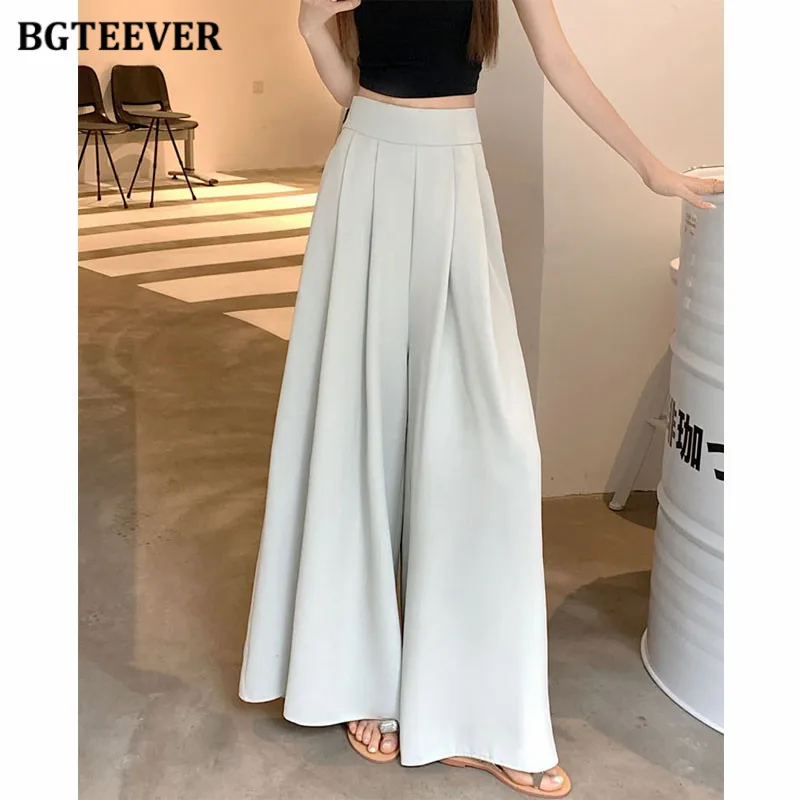 BGTEEVER Stylish Pleated Long Pants for Women Spring Summer High Waist Loose Female Wide Leg Trousers Casual Ladies Skirt Pants
BGTEEVER Stylish Pleated Long Pants for Women Spring Summer High Waist Loose Female Wide Leg Trousers Casual Ladies Skirt Pants
