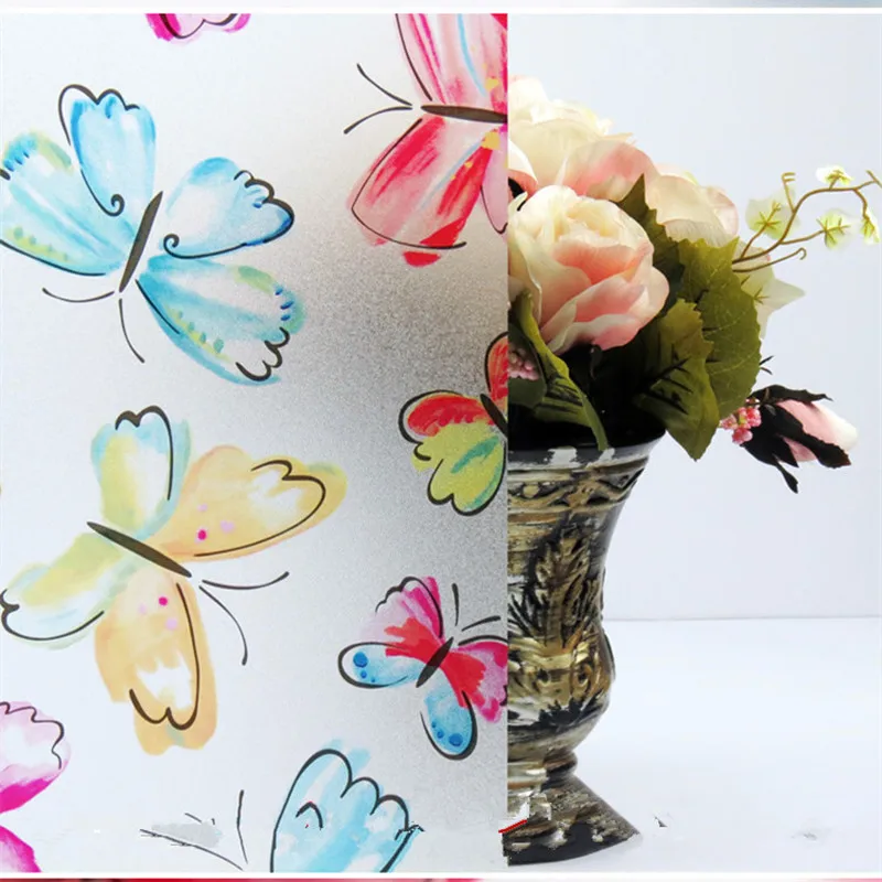 45*100 cm Colorful butterfly flower pattern Opaque Frosted Window Films Vinyl Static Cling Self adhesive Privacy Glass Stickers
45*100 cm Colorful butterfly flower pattern Opaque Frosted Window Films Vinyl Static Cling Self adhesive Privacy Glass Stickers