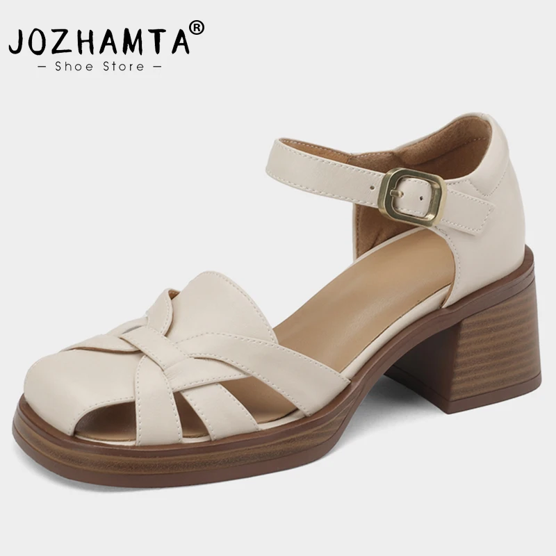 JOZHAMTA Size 33-41 Women Sandals Retro Genuine Leather High Heels Summer Shoes Woman Fashion Platform Rome Heeled Sandalias
JOZHAMTA Size 33-41 Women Sandals Retro Genuine Leather High Heels Summer Shoes Woman Fashion Platform Rome Heeled Sandalias