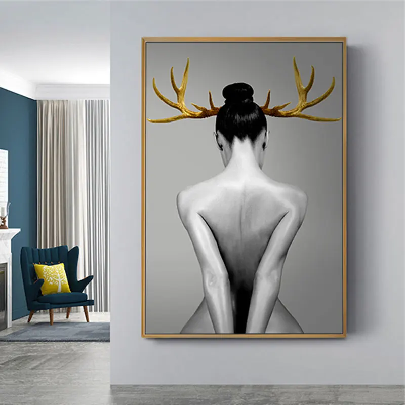 Nordic Antler Girl Poster And Prints Black White Abstract Beauty Canvas Painting Living Room Bedroom Home Decor Wall Art Picture
Nordic Antler Girl Poster And Prints Black White Abstract Beauty Canvas Painting Living Room Bedroom Home Decor Wall Art Picture
