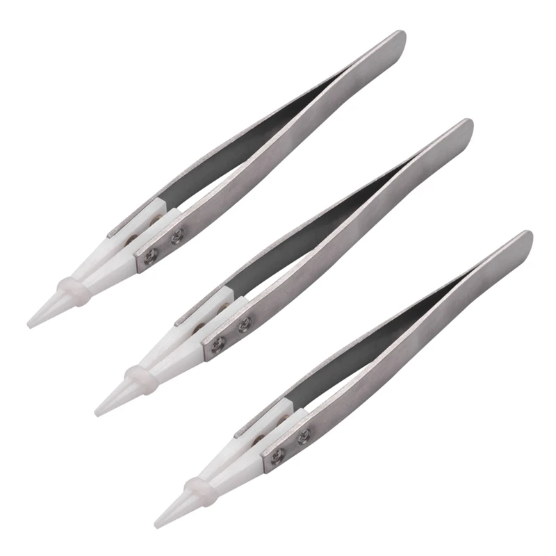 3X Ceramic Tweezers with Stainless Steel Handle Refractory Acid-Resistant Pointed Tweezers
3X Ceramic Tweezers with Stainless Steel Handle Refractory Acid-Resistant Pointed Tweezers