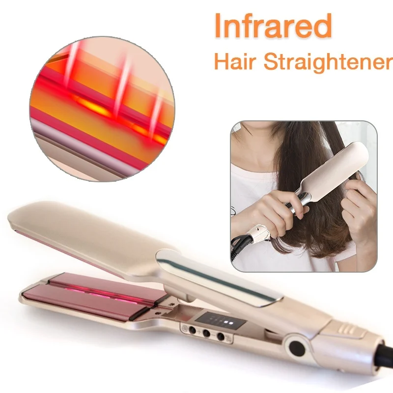Infrared Hair Straightener Titanium Plates Ionic Hair Straightening Iron Fast Heating Ceramic Flat Iron Straightening Curling
Infrared Hair Straightener Titanium Plates Ionic Hair Straightening Iron Fast Heating Ceramic Flat Iron Straightening Curling