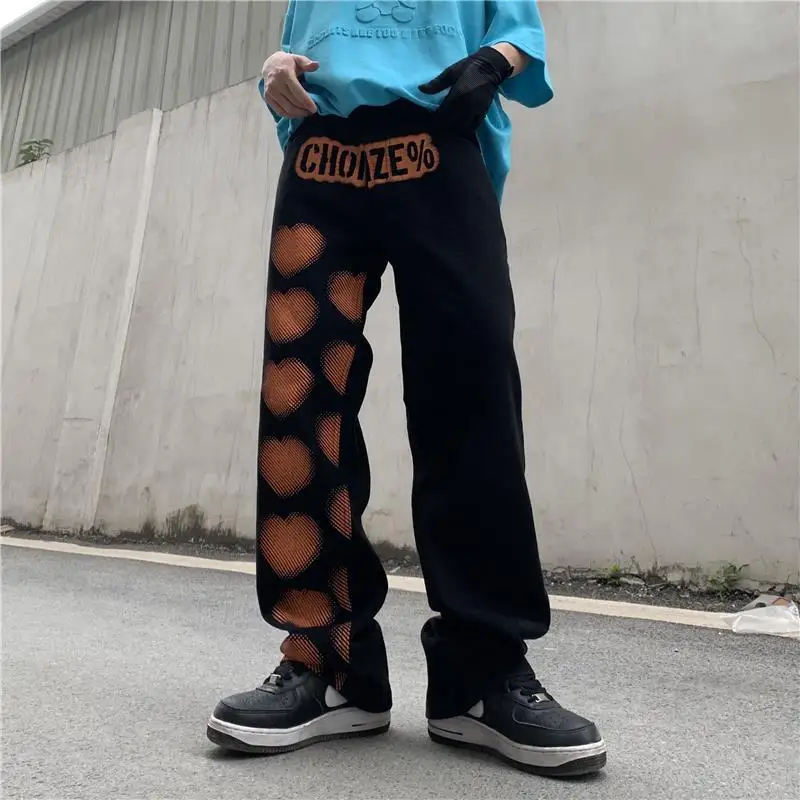 American high street hiphop pants love graffiti jeans men's hip-hop oversize loose American straight pants cargo pants y2k men
American high street hiphop pants love graffiti jeans men's hip-hop oversize loose American straight pants cargo pants y2k men