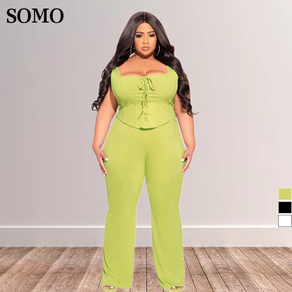 Fashion Elegant Women Square Collar Short Tank Top Long Pants Plus Size Solid Color Summer Two Piece Set Wholesale Dropshipping
Fashion Elegant Women Square Collar Short Tank Top Long Pants Plus Size Solid Color Summer Two Piece Set Wholesale Dropshipping
