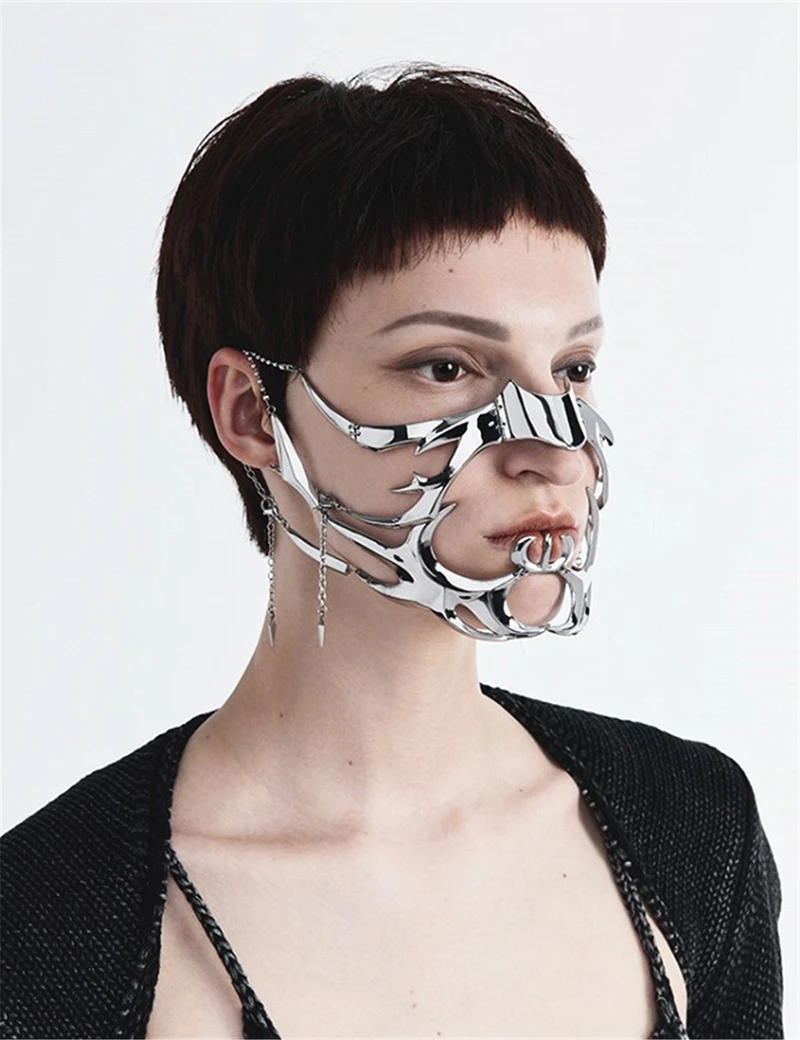 Gothic Mask Cyber Punk Silver Color Hollow Women Men Party Mechanical style Adjustable size Street Trendy Hip-hop Cool
Gothic Mask Cyber Punk Silver Color Hollow Women Men Party Mechanical style Adjustable size Street Trendy Hip-hop Cool