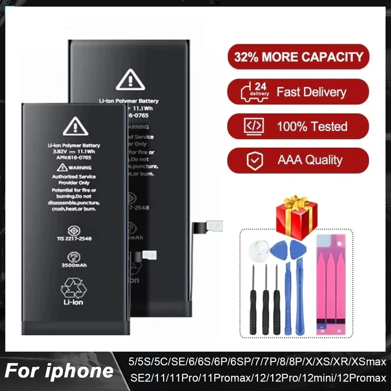 Аккумулятор высокой емкости для Apple iPhone, аккумулятор для моделей 6 S 7 8 Plus X Xr Xs Max 11 12 Pro, Сменный аккумулятор для iphone 7, 2022
Аккумулятор высокой емкости для Apple iPhone, аккумулятор для моделей 6 S 7 8 Plus X Xr Xs Max 11 12 Pro, Сменный аккумулятор для iphone 7, 2022