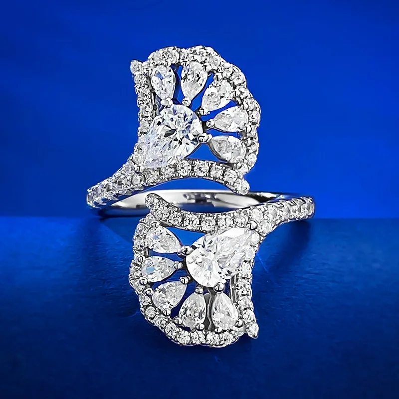 2023 New 925 Silver Light Luxury Deluxe Simulation Diamond European and American Opening Fan Ring Cross border Ins Style
2023 New 925 Silver Light Luxury Deluxe Simulation Diamond European and American Opening Fan Ring Cross border Ins Style