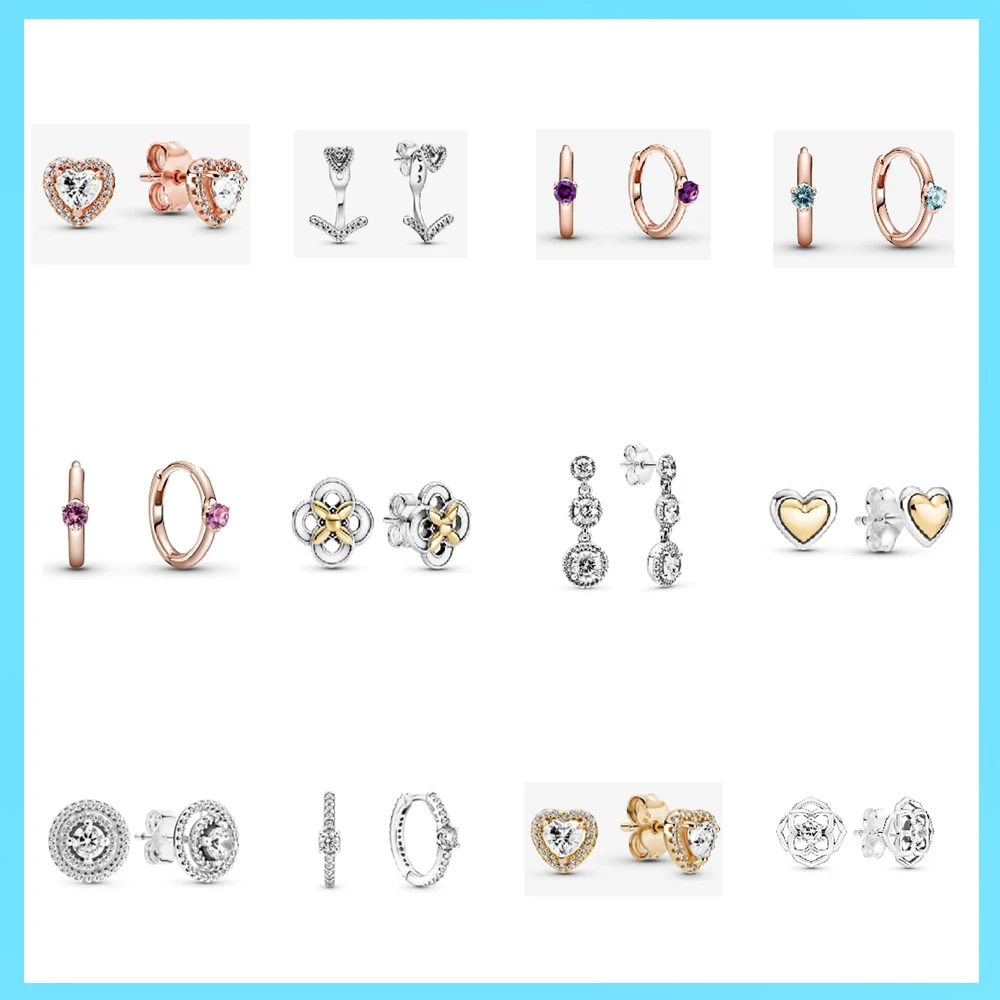 Pan 100% 925 Sterling Silver Disc Earrings Rose Gold Crystal Stud Earrings Women's Wedding Gift Fashion Jewelry
Pan 100% 925 Sterling Silver Disc Earrings Rose Gold Crystal Stud Earrings Women's Wedding Gift Fashion Jewelry