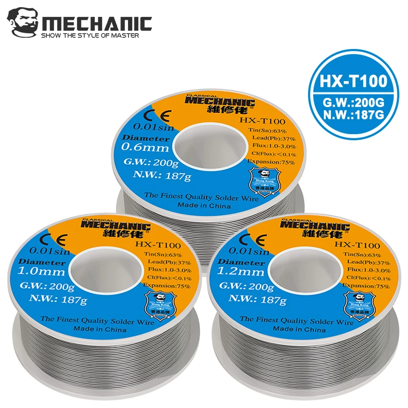 Паяльная проволока Mechanic HX-T100 200г
Паяльная проволока Mechanic HX-T100 200г