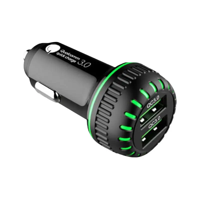 

Автомобильное зарядное устройство для телефона USB Автомобильное зарядное устройство для быстрой зарядки розетка быстрое зарядное устройство адаптер QC 3,0 с двумя USB-портами быстрое зарядное устройство для автомобиля