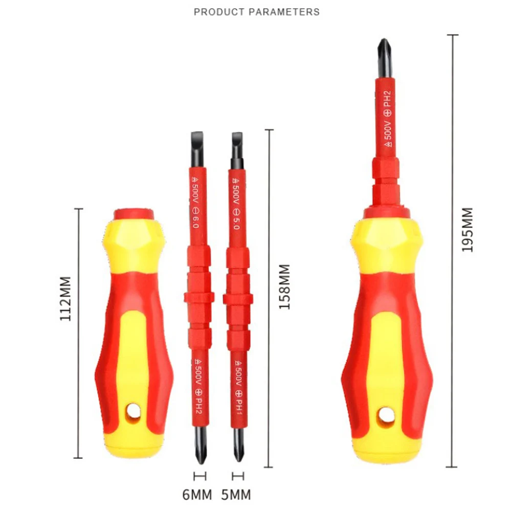 3 In 1 Insulated Screwdriver Set PH1/PH2 Multi-Purpose Screwdriver Electricians Slotted Cross Screwdriver Bit Tools Kit Set
3 In 1 Insulated Screwdriver Set PH1/PH2 Multi-Purpose Screwdriver Electricians Slotted Cross Screwdriver Bit Tools Kit Set
