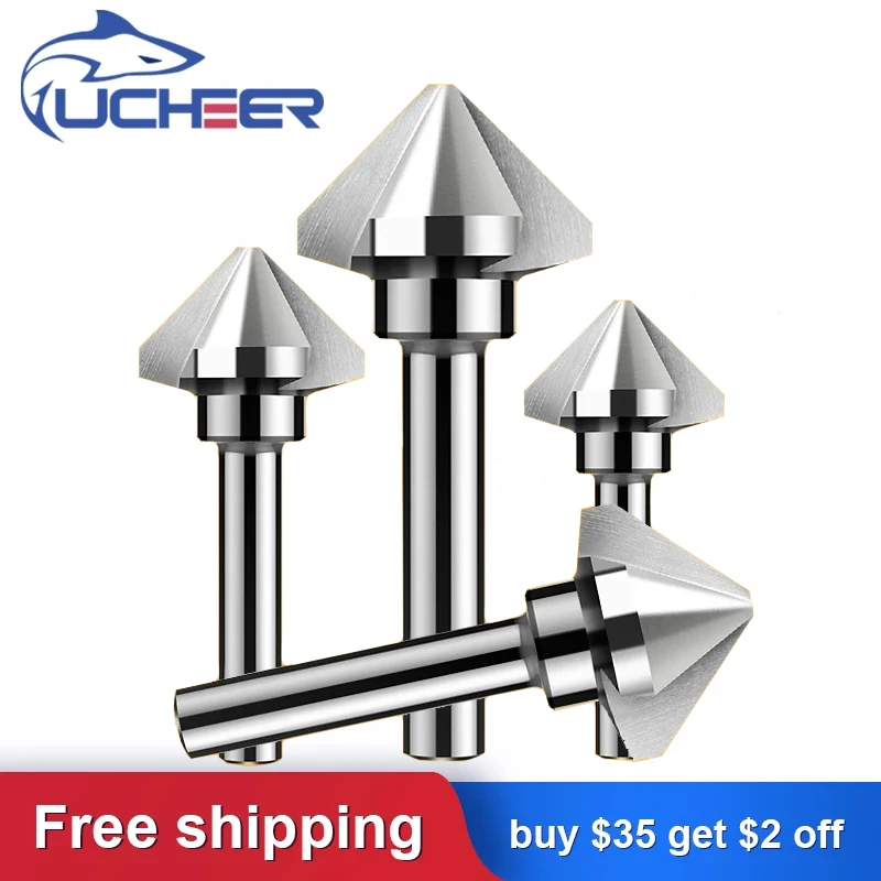 UCHEER 3 Flute 90degree HSS/TiSiN Coating 6542 Countersink Chamfering Tool Wood Steel Chamfer Cutter Power Tool 4.5 To 50mm
UCHEER 3 Flute 90degree HSS/TiSiN Coating 6542 Countersink Chamfering Tool Wood Steel Chamfer Cutter Power Tool 4.5 To 50mm