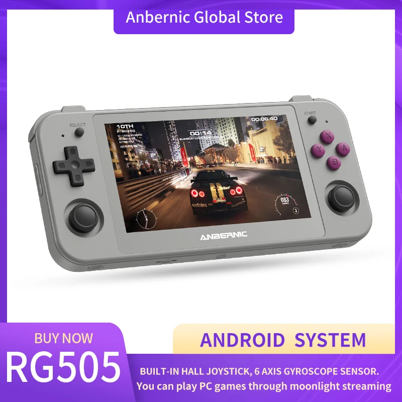 Anbernic New RG505 4.95 inch OLED Screen Built-in Hall joystick Game Console Android 12 system Game Player WIFI online fighting
Anbernic New RG505 4.95 inch OLED Screen Built-in Hall joystick Game Console Android 12 system Game Player WIFI online fighting