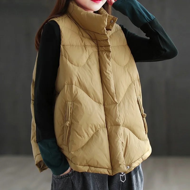 Duck Down Vest Jacket Women Winter Autumn Down Vest Black Stand Collar Sleeveless Puffer Parkas Gilet Stand Collar Waistcoat New
Duck Down Vest Jacket Women Winter Autumn Down Vest Black Stand Collar Sleeveless Puffer Parkas Gilet Stand Collar Waistcoat New