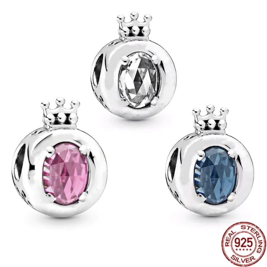 925 Sterling Silver Sparkling Blue Pink & Transparent Crown Charm Bead Fit Original Pandora Bracelet Necklace Women Jewelry Gift
925 Sterling Silver Sparkling Blue Pink & Transparent Crown Charm Bead Fit Original Pandora Bracelet Necklace Women Jewelry Gift