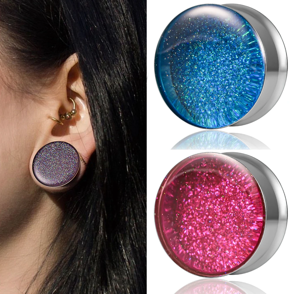 Doearko 2PCS Round Double Flared Plugs Expander Sparkle Design Stainless Steel Ear Piercing Gauges Earrings Body Jewelry 8-25mm
Doearko 2PCS Round Double Flared Plugs Expander Sparkle Design Stainless Steel Ear Piercing Gauges Earrings Body Jewelry 8-25mm