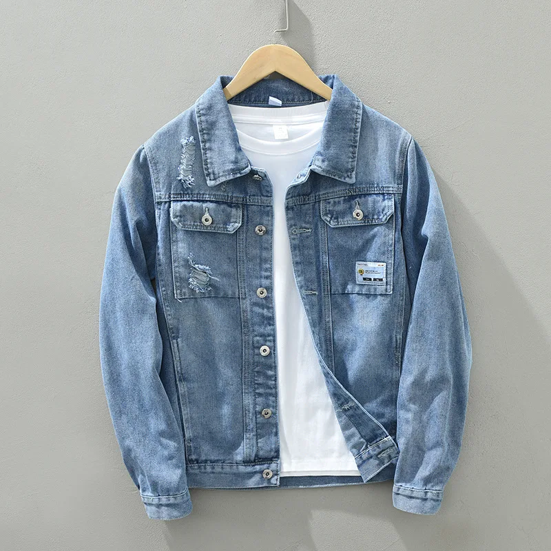 2022 Men's Ripped Denim Jacket Youth Workwear Versatile Multi-Bag Casual Denim Jacket
2022 Men's Ripped Denim Jacket Youth Workwear Versatile Multi-Bag Casual Denim Jacket