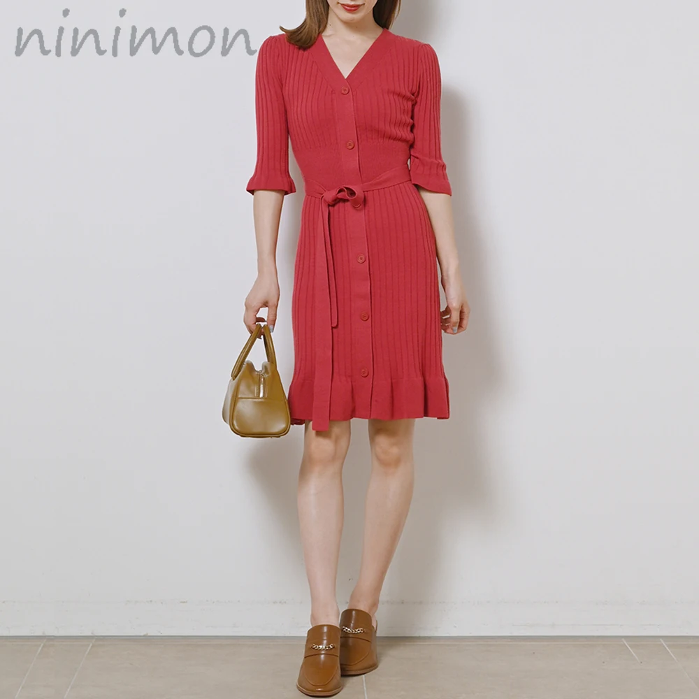 NINIMOM Summer Knitted Dress Slim Waist V-neck Bodycon Rib Single-Breasted Knitted Mini Dress Women Knitted Fishtail Skirt
NINIMOM Summer Knitted Dress Slim Waist V-neck Bodycon Rib Single-Breasted Knitted Mini Dress Women Knitted Fishtail Skirt