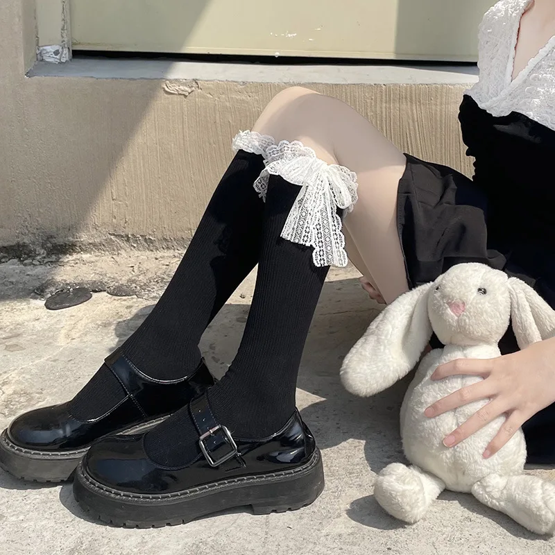 Cute Black White Knee High Socks Lolita Sweet Girls Long Socks Stockings JK Lace Bow Knee Socks Stockings Women Japanese Styles
Cute Black White Knee High Socks Lolita Sweet Girls Long Socks Stockings JK Lace Bow Knee Socks Stockings Women Japanese Styles
