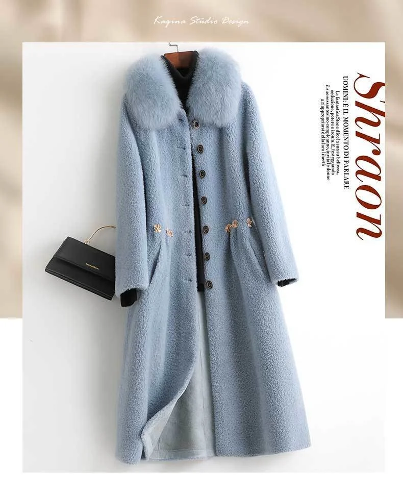 Luxury brand 2023 100% Wool Winter Clothes Women Fox Collar Long Single-breasted Fur Coat Woman Casual Korean Manteau Femme Hive
Luxury brand 2023 100% Wool Winter Clothes Women Fox Collar Long Single-breasted Fur Coat Woman Casual Korean Manteau Femme Hive
