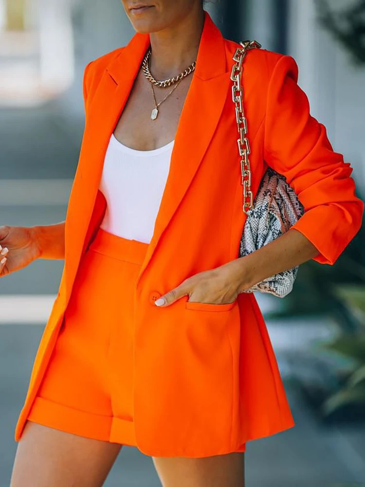 Shorts Suits Temperament Women's Fashion Casual Lapel Cardigan Office Lady 2 Piece Short Set with Jacket Women Blazer Shorts
Shorts Suits Temperament Women's Fashion Casual Lapel Cardigan Office Lady 2 Piece Short Set with Jacket Women Blazer Shorts
