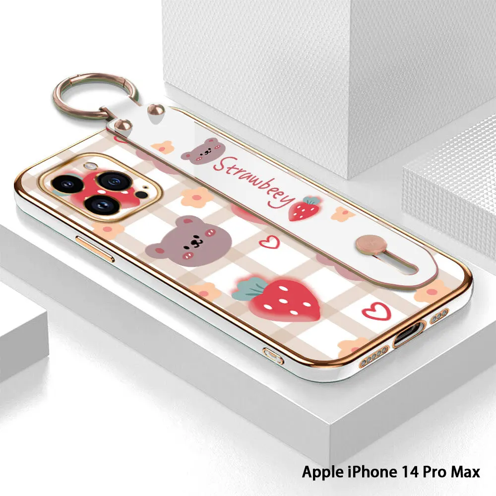 (With Wristband) For iPhone 11 Pro 12 Pro 13 Pro Max 12Mini Strawberry Pattern Back Cover Luxury Plating TPU Phone Case
(With Wristband) For iPhone 11 Pro 12 Pro 13 Pro Max 12Mini Strawberry Pattern Back Cover Luxury Plating TPU Phone Case