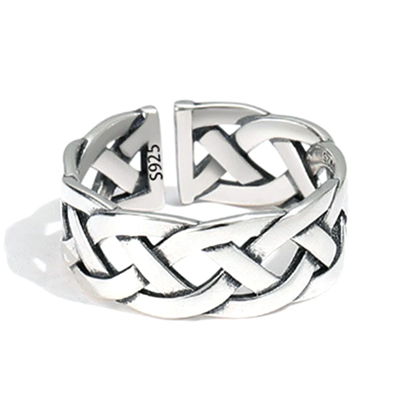 Vintage Woven Hollow Pattern Design 100% Genuine S925 Sterling Silver Ring for Men Hip Hop Fine Jewelry Gift for Women Wholesale
Vintage Woven Hollow Pattern Design 100% Genuine S925 Sterling Silver Ring for Men Hip Hop Fine Jewelry Gift for Women Wholesale
