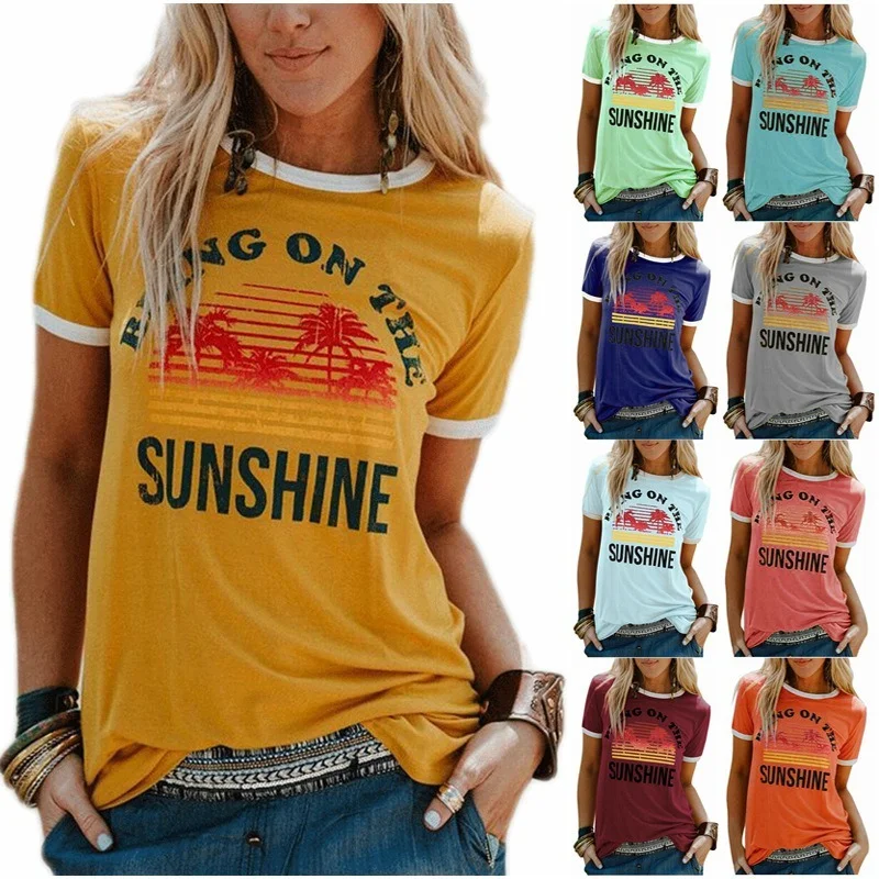 Vintage T-shirts Summer Short Sleeve T Shirt Women Natural Scenery Letter Print Tshirt for Women Grunge Ladies Top Tees Female
Vintage T-shirts Summer Short Sleeve T Shirt Women Natural Scenery Letter Print Tshirt for Women Grunge Ladies Top Tees Female