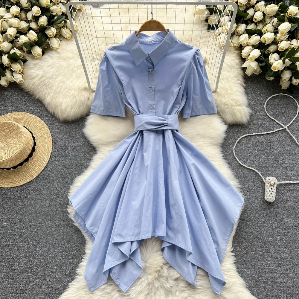 Женское асимметричное однотонное платье-рубашка, офисное платье с отложным воротником и коротким рукавом, лето, E838
Женское асимметричное однотонное платье-рубашка, офисное платье с отложным воротником и коротким рукавом, лето, E838