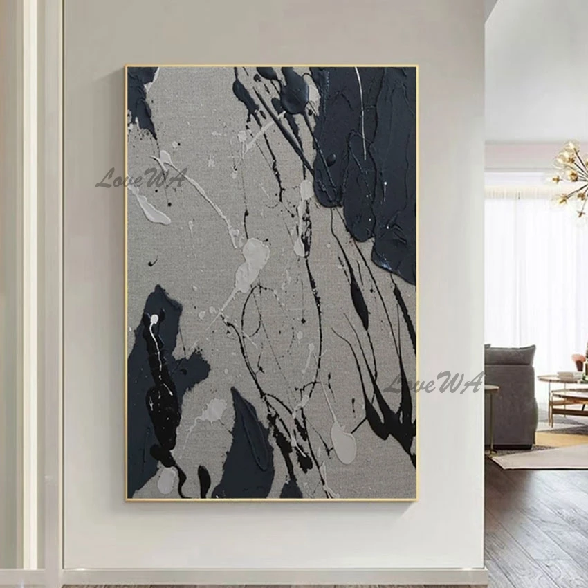 Thick Black White Acrylic Textured Art Abstract Oil Painting Hotel Room Decoration Unframed Canvas Wall Art Pieces Hot Selling
Thick Black White Acrylic Textured Art Abstract Oil Painting Hotel Room Decoration Unframed Canvas Wall Art Pieces Hot Selling