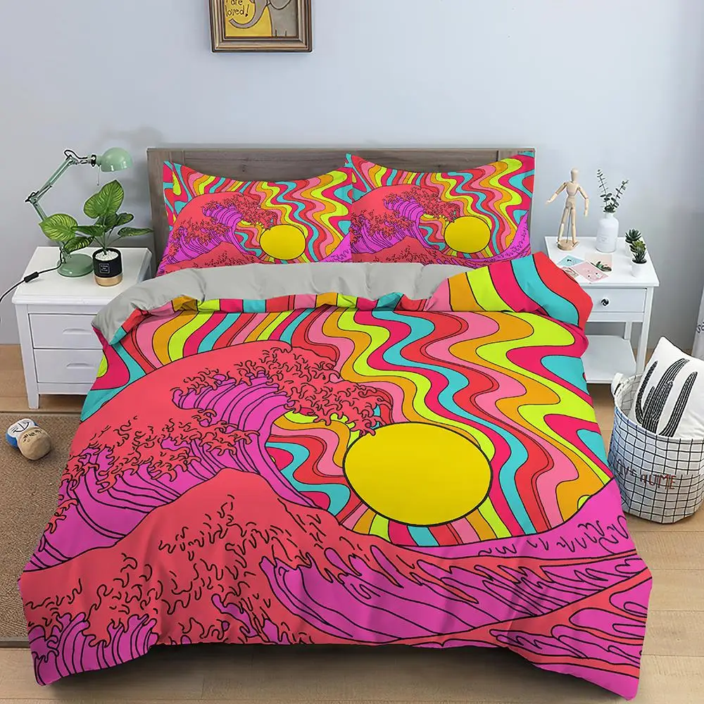 Juego de fundas de edredón Hippie, juego de ropa de cama suave de lujo, de colores, con ondas de arcoíris, 2/3 piezas
Juego de fundas de edredón Hippie, juego de ropa de cama suave de lujo, de colores, con ondas de arcoíris, 2/3 piezas